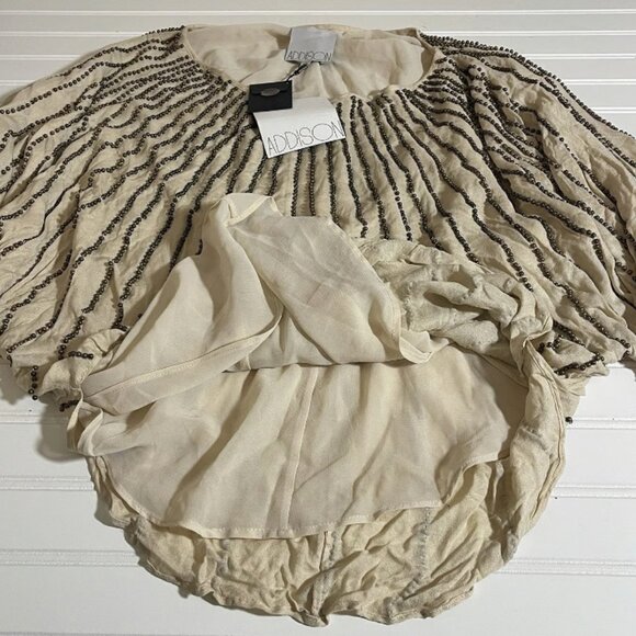 NWT Addison Cocktail Top with brown beads (Size M) - Picture 8 of 12